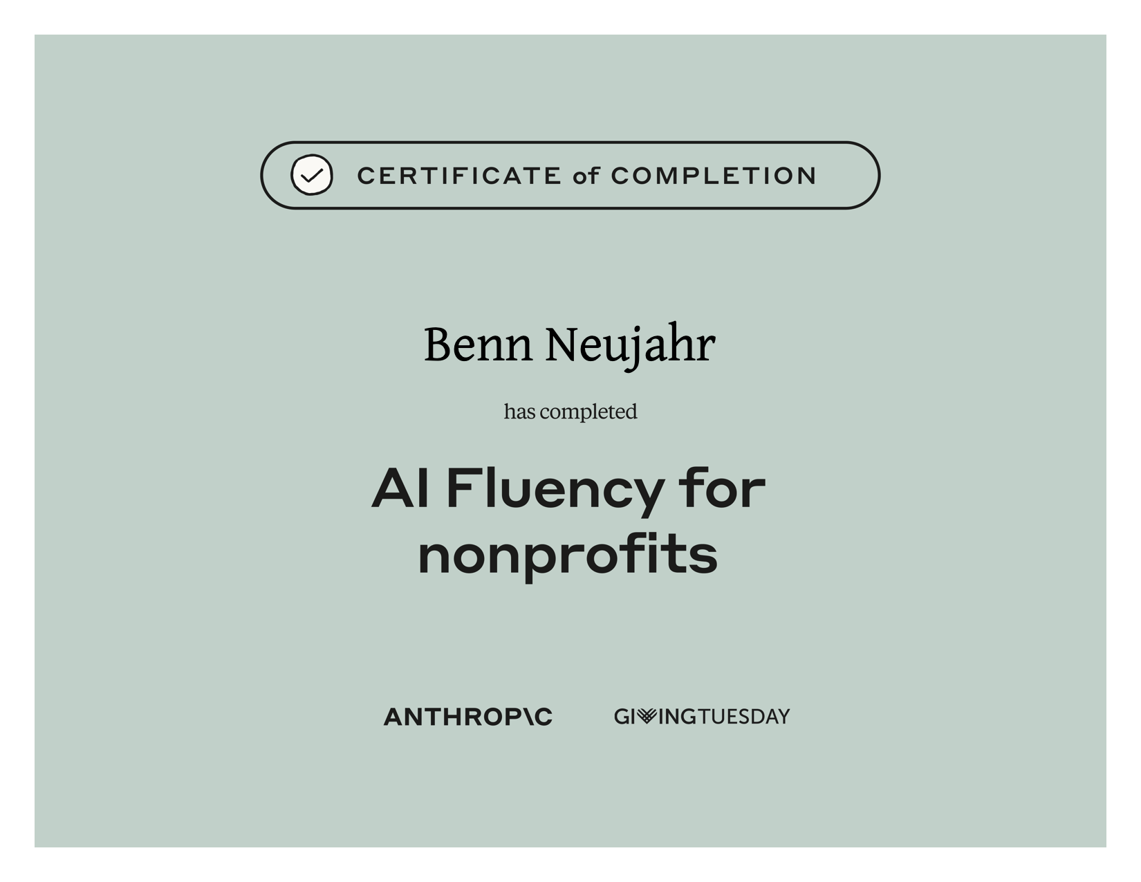 Zertifikat: AI Fluency for Nonprofits – Anthropic